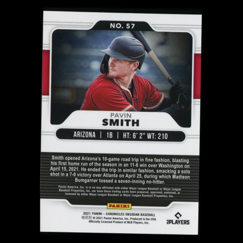 Pavin Smith RC 2021 Obsidian Rookie Diamondbacks