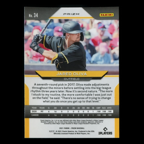 Jared Oliva RC 2021 Prizm Green Wave Rookie Pirates