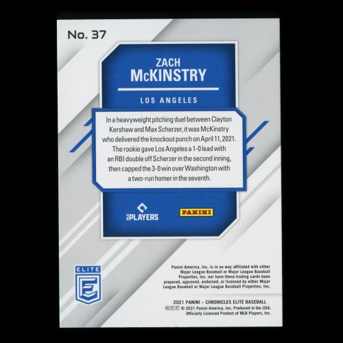 Zach McKinstry RC 2021 Elite Rookie Dodgers