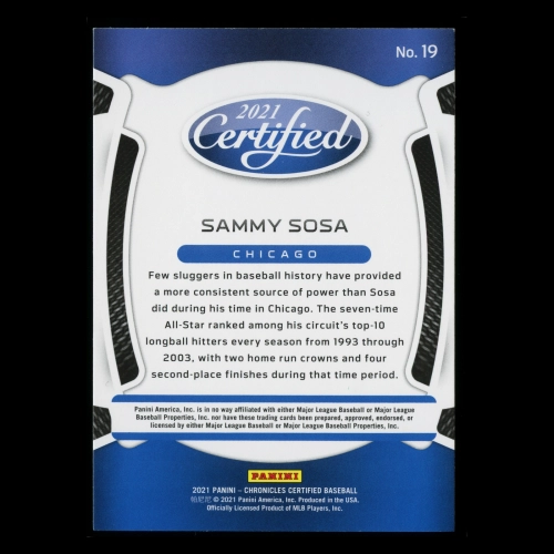 Sammy Sosa 2021 Certified Cubs
