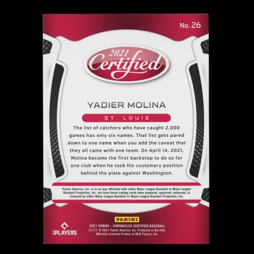 Yadier Molina 2021 Certified Cardinals