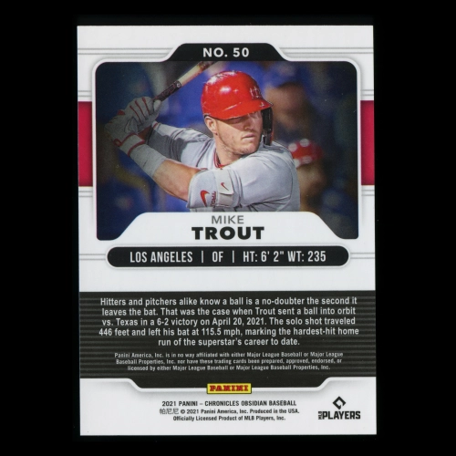 Mike Trout 2021 Obsidian Angels