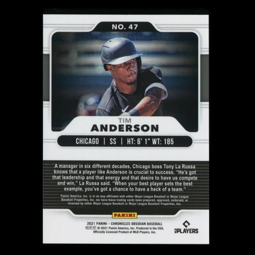 Tim Anderson 2021 Obsidian White Sox