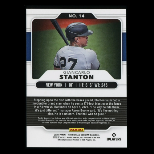Giancarlo Stanton 2021 Obsidian Yankees