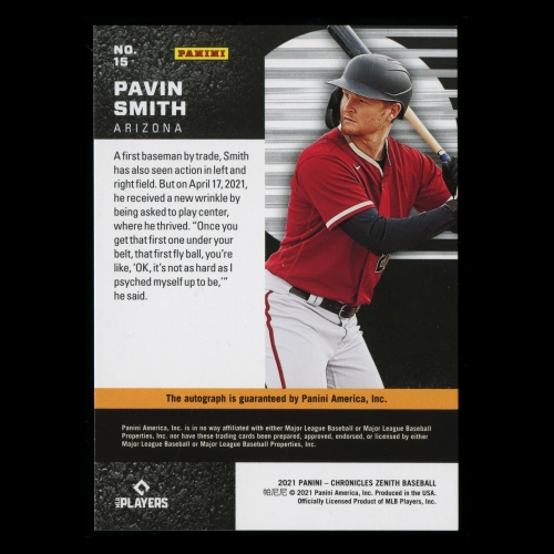 Pavin Smith RC 2021 Zenith Rookie Auto Diamondbacks