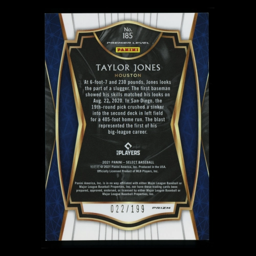 Taylor Jones RC 2021 Select Red Rookie Astros 022/199
