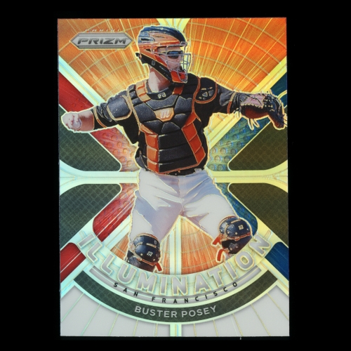 Buster Posey 2021 Prizm Illumination Red White and Blue Giants