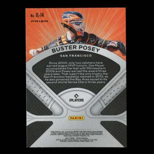 Buster Posey 2021 Prizm Illumination Red White and Blue Giants