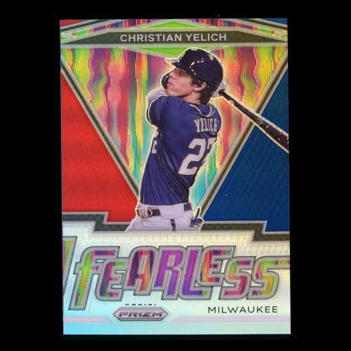 Christian Yelich 2021 Prizm Fearless Red White & Blue Brewers