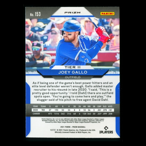 Joey Gallo 2021 Prizm Red White & Blue Rangers