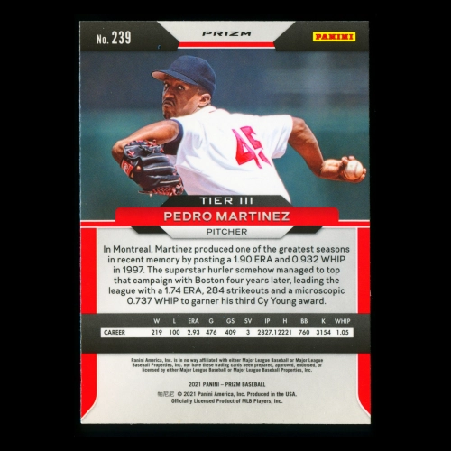 Pedro Martinez 2021 Prizm Red White & Blue Red Sox