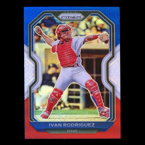Ivan Rodriguez 2021 Prizm Red White & Blue Red Rangers