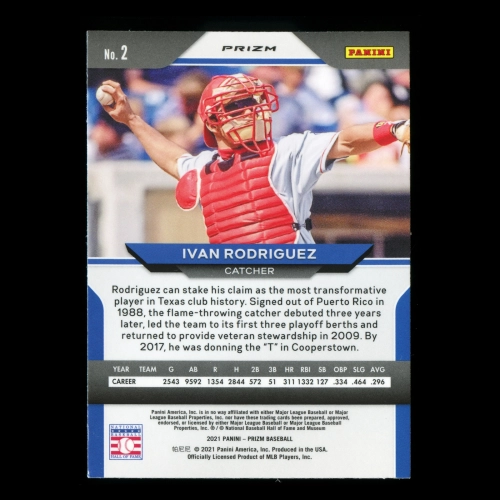 Ivan Rodriguez 2021 Prizm Red White & Blue Red Rangers