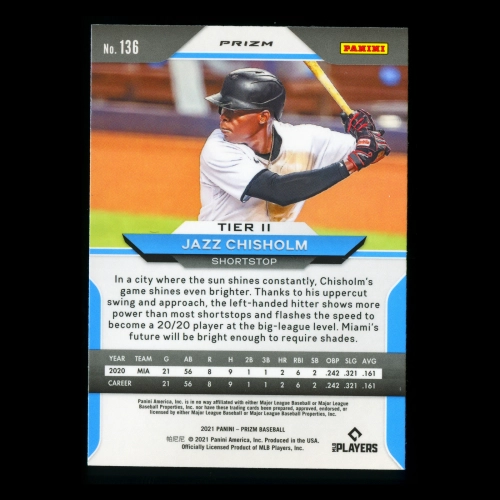 Jazz Chisholm RC 2021 Prizm Red White & Blue Rookie Marlins