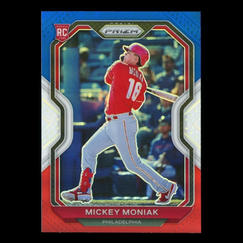 Mickey Moniak RC 2021 Prizm Red White & Blue Rookie Phillies