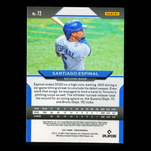 Santiago Espinal RC 2021 Prizm Rookie Blue Jays