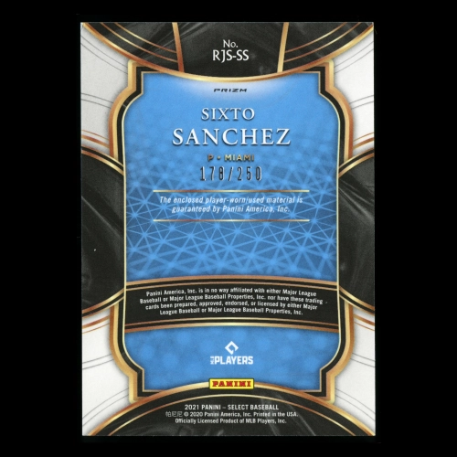 Sixto Sanchez RC 2021 Select Rookie Jumbo Swatch Holo Marlins 178/250