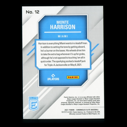 Monte Harrison RC 2021 Elite Rookie Marlins