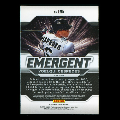 Yoelqui Cespedes 2021 Prizm Emergent White Sox