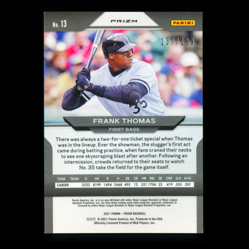 Frank Thomas 2021 Prizm Blue Mojo White Sox 137/199