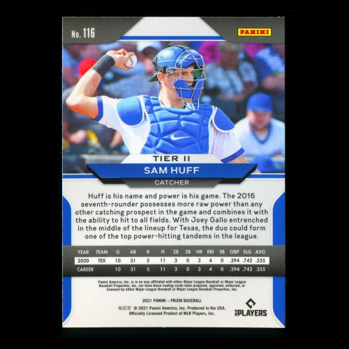 Sam Huff RC 2021 Prizm Rookie Rangers