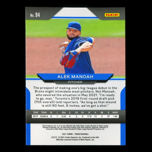 Alek Manoah RC 2021 Prizm Rookie Blue Jays