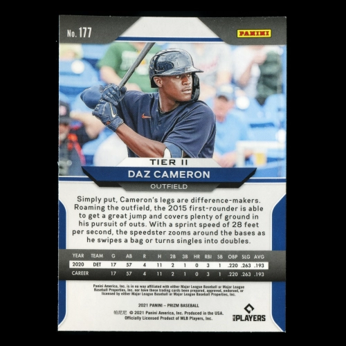 Daz Cameron RC 2021 Prizm Rookie Tigers