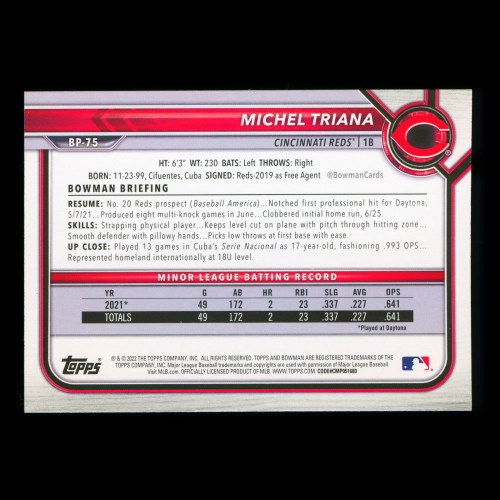 Michel Triana 2022 Bowman 1st Prospect Reds