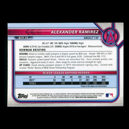 Alexander Ramirez 2022 Bowman Chrome Prospects Angels