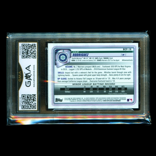 Julio Rodriguez 2020 Bowman Chrome Mega Prospects Refractor Mariners Gem MT 10