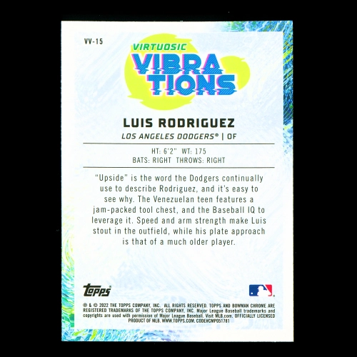 Luis Rodriguez 2022 Bowman Chrome Virtuosic Vibrations Dodgers