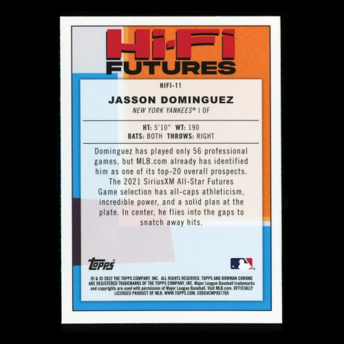 Jasson Dominguez 2022 Bowman Chrome Hi-Fi Futures Yankees