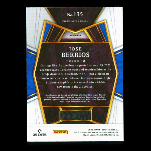 Jose Berrios 2022 Select Holo Blue Jays