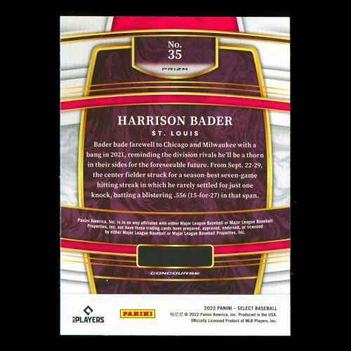 Harrison Bader 2022 Select Holo Cardinals