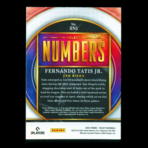 Fernando Tatis Jr. 2022 Select Numbers Padres
