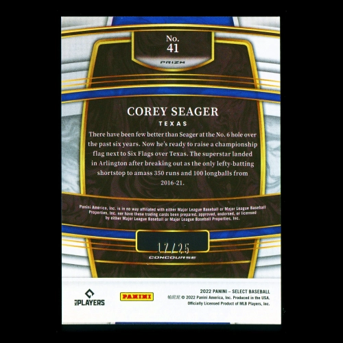 Corey Seager 2022 Select Cracked Ice Rangers 17/25