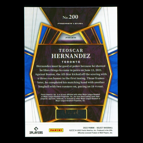 Teoscar Hernandez 2022 Select White Blue Jays 15/50