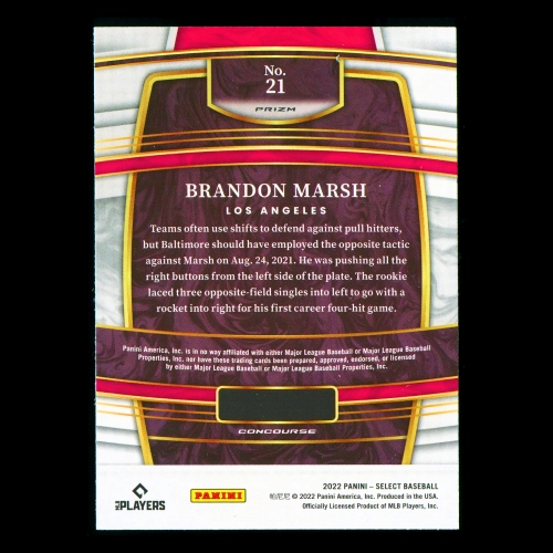 Brandon Marsh RC 2022 Select Holo Rookie Angels