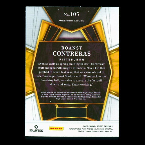 Roansy Contreras RC 2022 Select Rookie Pirates