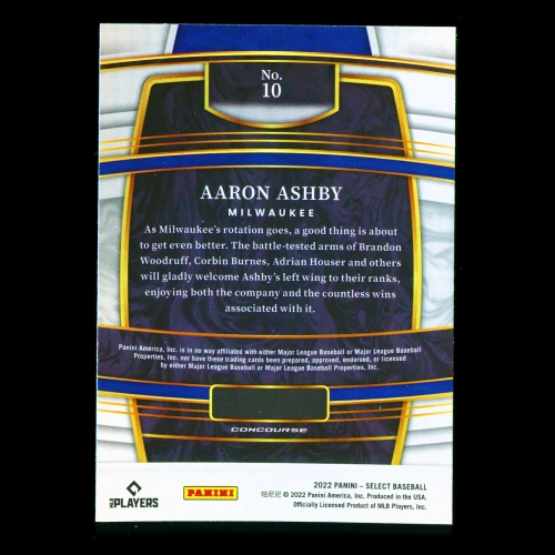 Aaron Ashby RC 2022 Select Rookie Brewers