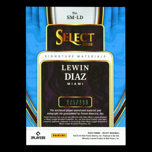 Lewin Diaz 2022 Select Signature Materials Marlins 275/299