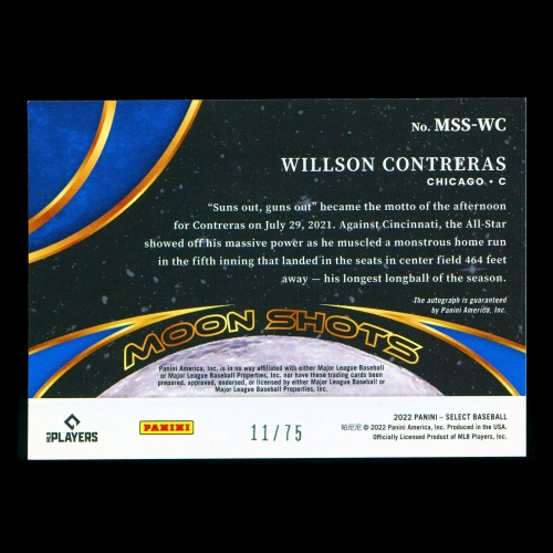 Willson Contreras 2022 Select Moon Shot Signatures Cubs 11/75