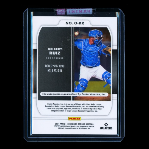 Keibert Ruiz 2021 Panini Obsidian Autographs Dodgers EXCH