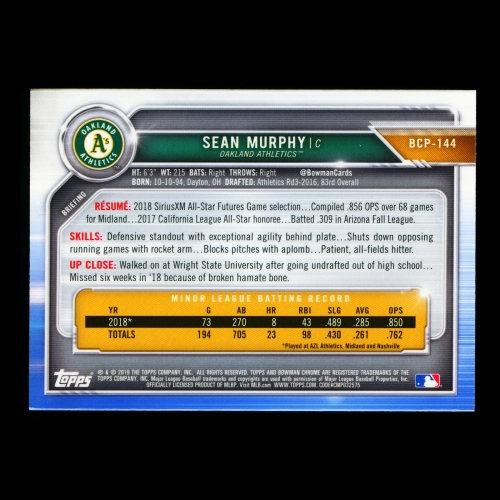Sean Murphy 2019 Bowman Chrome Prospects Athletics