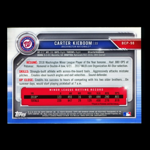 Carter Kieboom 2019 Bowman Chrome Prospects Nationals