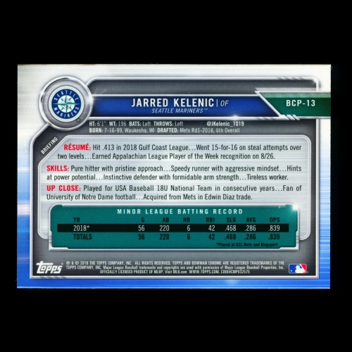 Jarred Kelenic 2019 Bowman Chrome Prospects Mariners