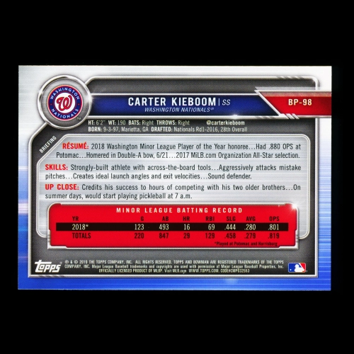 Carter Kieboom 2019 Bowman Prospects Nationals