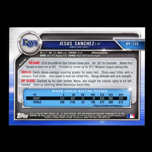 Jesus Sanchez 2019 Bowman Prospects Rays
