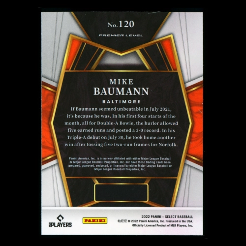 Mike Baumann RC 2022 Select Rookie PRM Orioles