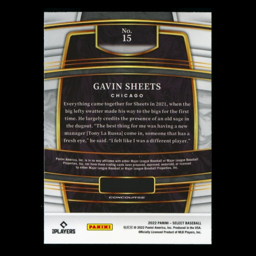 Gavin Sheets RC 2022 Select Rookie White Sox